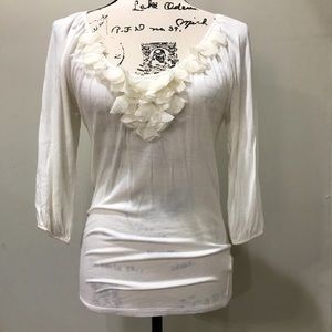 Forever 21 | Chiffon Ruffle Cream Blouse - S